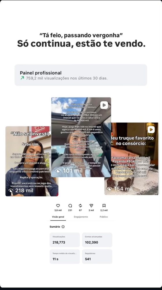 Ana Clara, 759 mil visualizações em 30 dias no orgânico