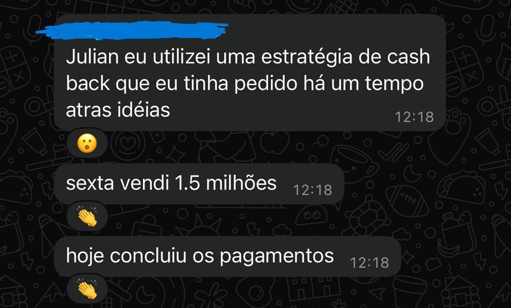 Aluno com cashback vendeu 1,5 milhão na sexta