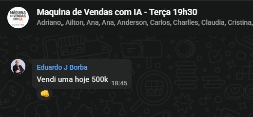 Eduardo J Borba vendeu 500k em um dia