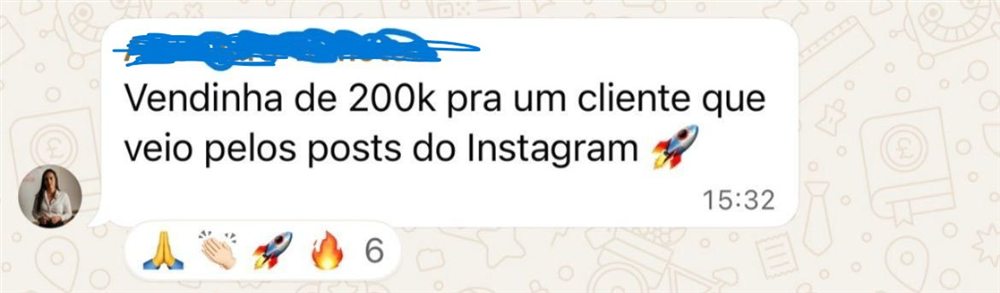 Vendinha de 200k pra um cliente que veio pelos posts do Instagram