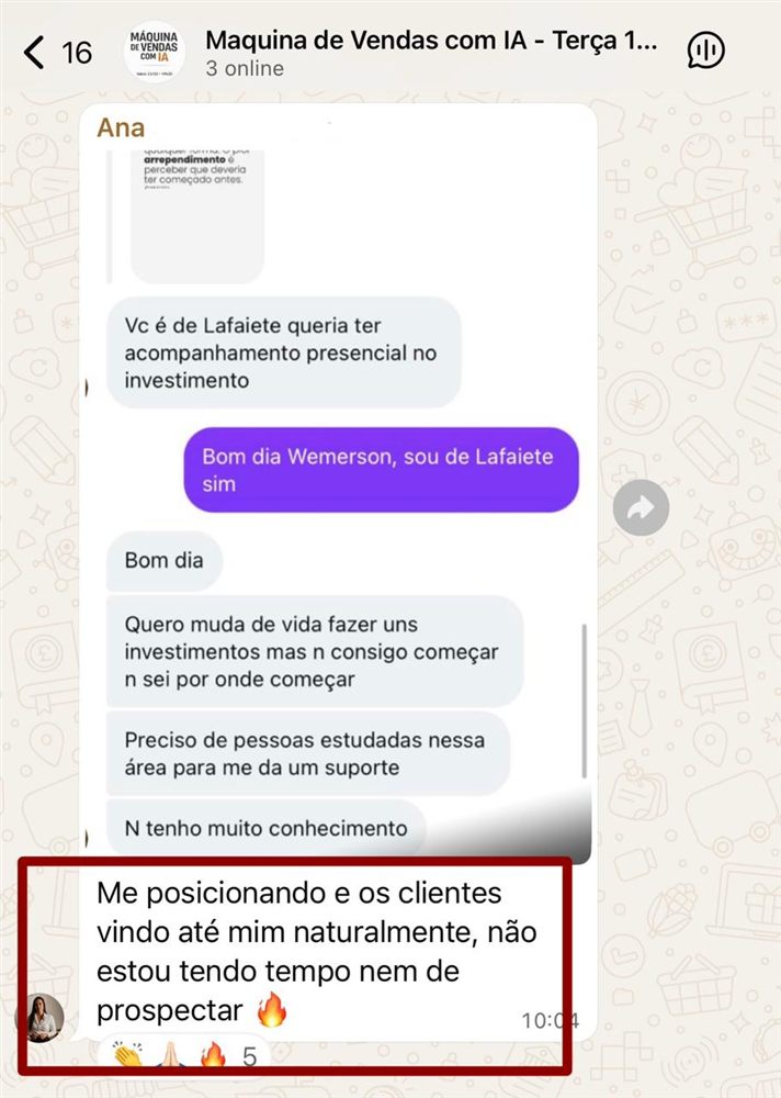 Clientes vindo naturalmente sem precisar prospectar