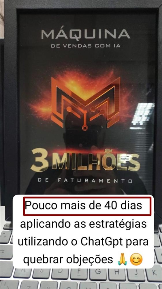 Plaquinha de 3 milhões em 40 dias quebrando objeções