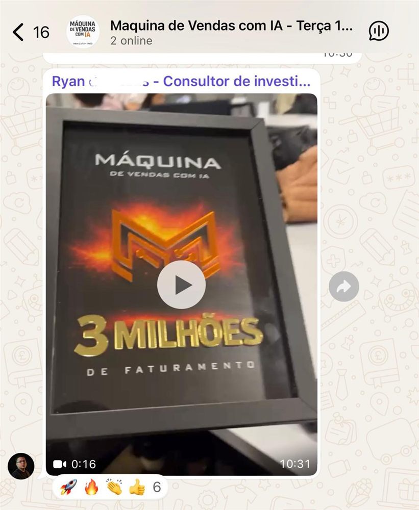 Ryan e a plaquinha de 3 milhões