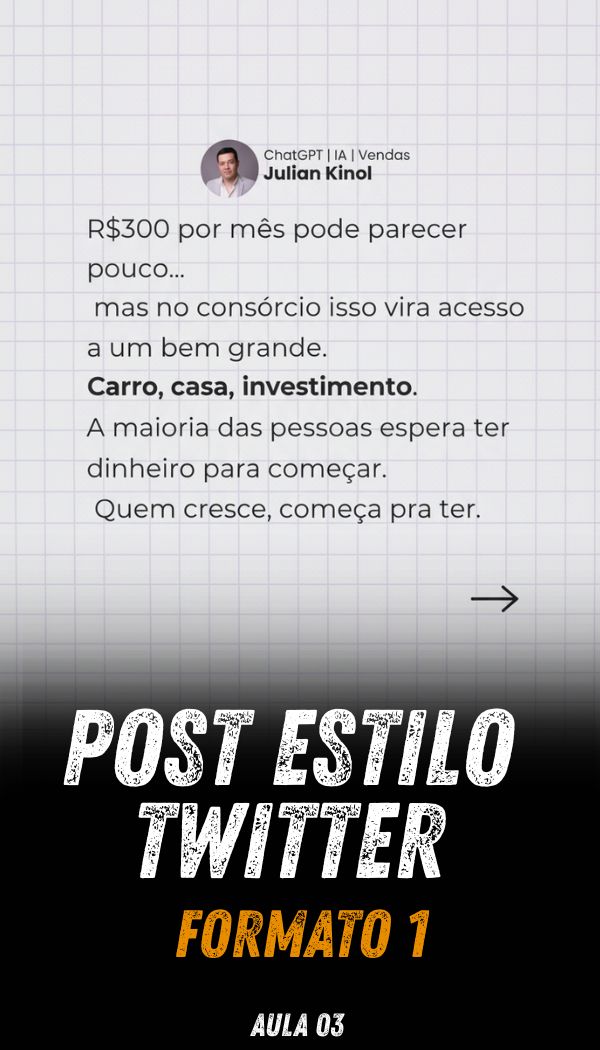 Post estilo Twitter, formato 1